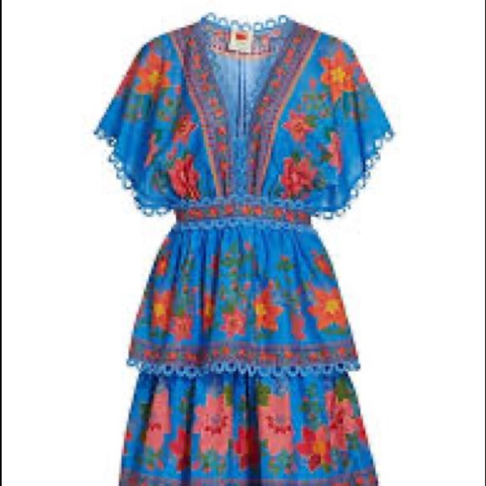 Farm Rio Tropical Tapestry Layered  Midi Dress size Large